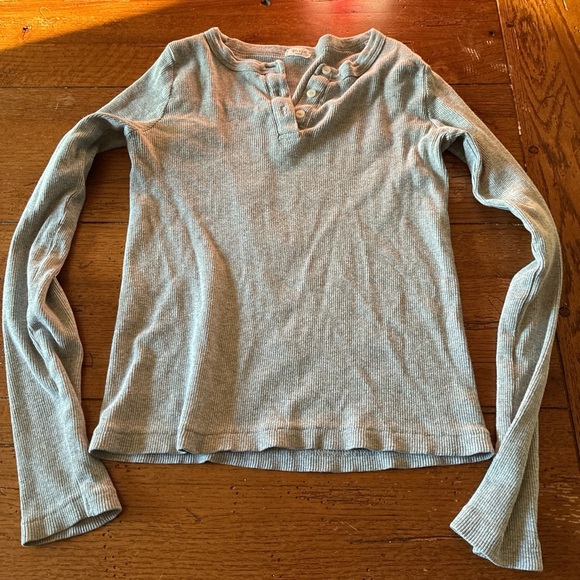 Brandy Melville Tops - Brandy Melville Light Gray Long Sleeve Henley